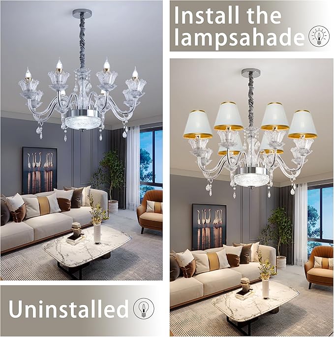 TAaMTYH small lamp shade chandelier shades set of 6,Fabric Lampshade for Wall Lamp,chandelier shades,small tadle lamps,For Cutting Edge bulbs, Clip-on Fitter Lampshade,3" X 6" X 5"