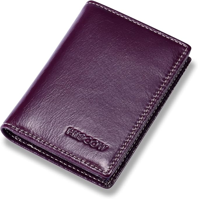 Leather Business Card Case Holder for Men & Women, Italian Calfskin