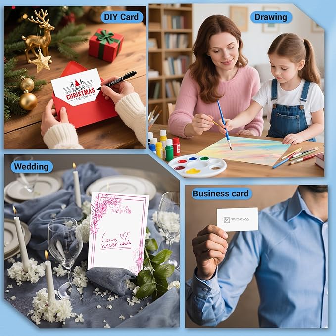 Cardstock Paper, White Cardstock 8.5x11, 120 Sheets Card Stock, 200GSM Thick Printer Paper 8.5x11, White Blank Card Stock Paper for Greeting Cards, DIY Cards, Wedding Invitation, Postcards