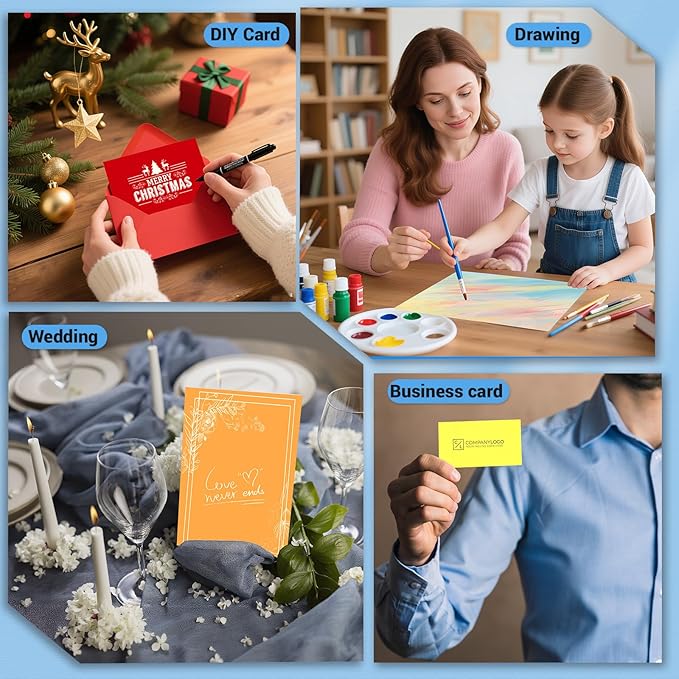 Cardstock 8.5 x 11, 5 Colors Colored Printer Paper 75 lb/200 gsm, 40 Sheets Colored Card Stock, Assorted Colors Construction Paper for Invitations, Diy Cards, Business Cards, Drawing etc
