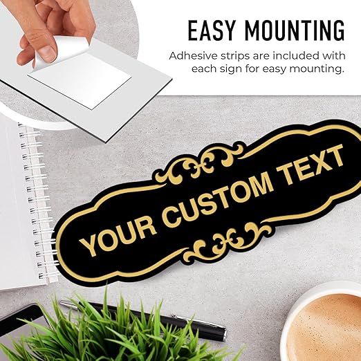Custom Wall or Door Sign, Personalized Cloud Plaque Engraved Message for Bussiness, Property and Home Indoor/Outdoor, 3x9 Inches, Made in USA by Sigo Signs