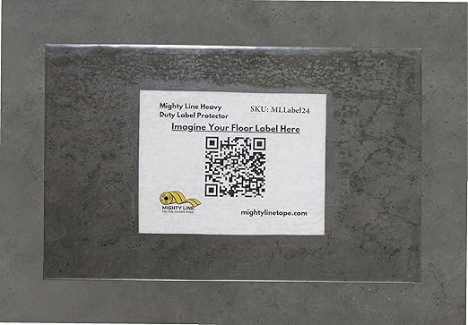 Mighty Line Heavy Duty Clear Label Protectors Cover for Protecting Floor Markings, Barcodes, Numbers and Stickers, Pre-Cut Roll, Peel and Stick, Adhesive, Adhesive, 2" Wide by 4" Long, Pack of 150