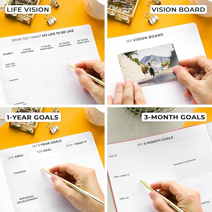 Clever Fox Planner PRO Light – Weekly & Monthly Life Planner to Increase Productivity, Time Management and Hit Your Goals, 8.5x11″ (Dark Pink)