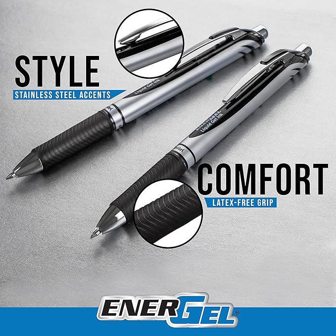 Pentel EnerGel RTX Liquid Gel Pens, Medium (0.7mm), Violet, 4-pk (BL77PF4V)