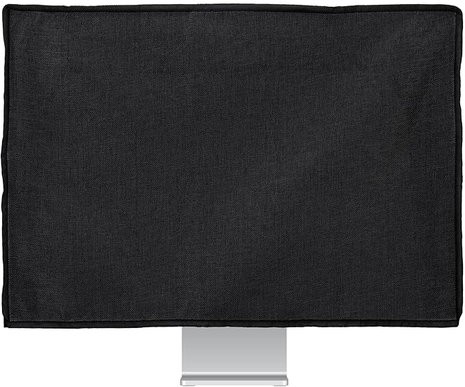kwmobile Dust Cover for 20-22" Monitor - Linen Monitor Display Protector - Protect Your Computer Screen - Black