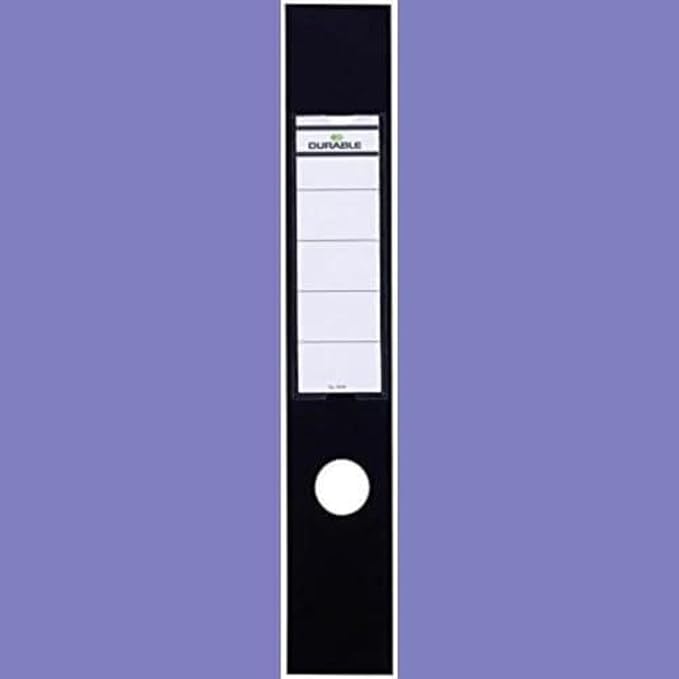 Durable Ordofix Self-Adhesive Spine Labels - Perfect for Lever Arch Files & Folders - Black - Pack of 10-60mm Width