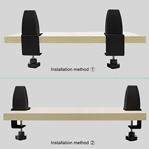 Jhanw Desk Divider Clamp For 1/8" To 0.51" Panel, Adjustable Desk Partition Clamp For 0.32" To 2.04" Desktop, Standing Desk Accessories For Desk Privacy Folders, Black Sneeze Guard Holder 1-pack