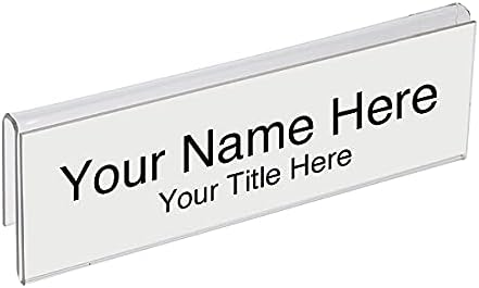 Glass Wall Name Plate Holders - Single Sided 8-1/2" Wide x 2" high (10 - PK, 1" Cubicle Wall) by Plastic Products Mfg.