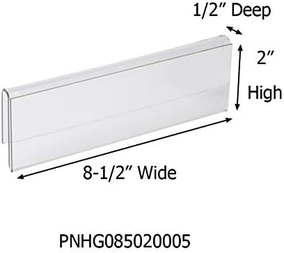 Glass Wall Name Plate Holders - Single Sided 8-1/2" Wide x 2" high (25 - PK, 1/2" Cubicle Wall) by Plastic Products Mfg.