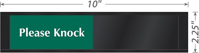 SmartSign In Session Do Not Disturb/Please Knock Slider Door Sign for Training, Office, Therapist, Conference | 2.25" x 10" Plastic Black, Made in USA