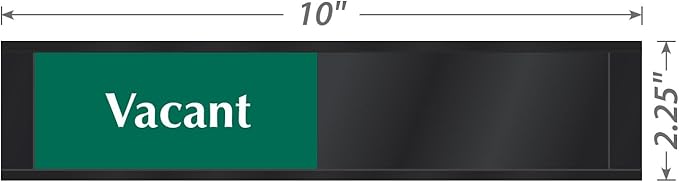 SmartSign Privacy Signs Vacant In Use Slider Door Sign for Home Bathroom Office Restroom Conference Hotel Hospital | 2.25" x 10" Plastic Black Color, Made in USA