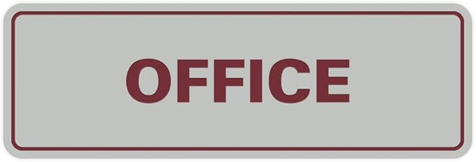 Signs ByLITA Standard Office Sign - Professional Business Signage - Easy to Install (Light Grey/Burgundy) - Medium 1 Pack