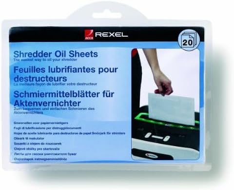 Rexel Shredder Oil Sheets, Pack of 20, A5 Size, Shredder Maintenance, 2101949, White