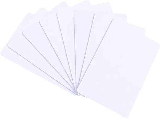 100 Pack - Premium Blank PVC Cards for ID Badge Printers - Premium Quality White CR80 30 Mil (CR8030) by KLMNDUO - Compatible with Most Photo ID Badge Printers(White)
