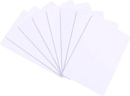 55 Pack - Premium Blank PVC Cards for ID Badge Printers - Premium Quality White CR80 30 Mil (CR8030) by KLMNDUO - Compatible with Most Photo ID Badge Printers(White)