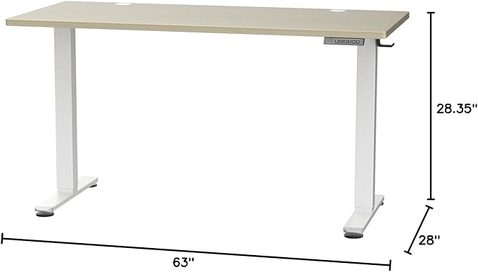 Ergear Height Adjustable Electric Standing Desk, 63x 28 Inches Sit Stand up Desk, Large Memory Computer Home Office Desk (Natural) (EGESD7N)