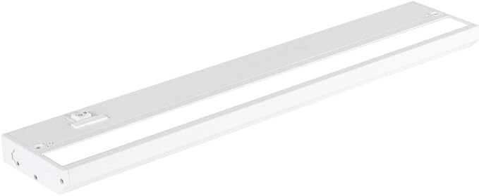 LED Under Cabinet Lighting Hardwired - 3CCT 18 Inch White Finish - Undercabinet Lights for Kitchen - Linkable Undercounter Dimmable Plug in Light or Hard Wired - Under Counter Fixture Direct Wire