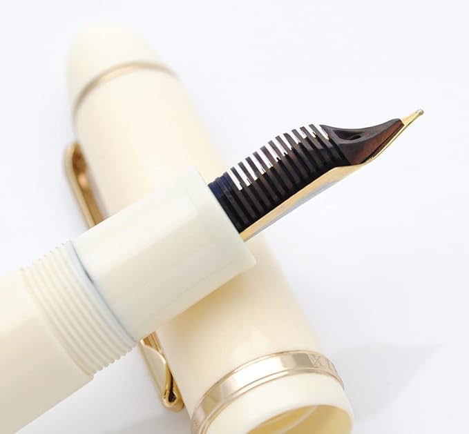 JINHAO X159 Fountain Pen (F Nib 0.5mm, Ivory White with Gold Clip)