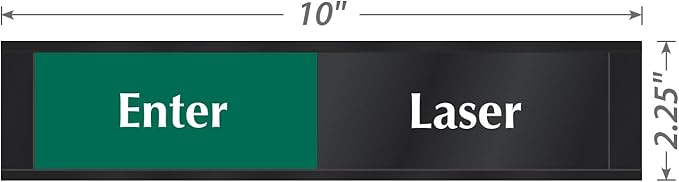 SmartSign Laser - Enter/In Use Slider Sign, 2.25" x 10", 60 mil Plastic Plate in Aluminum Frame with Foam Adhesive Backing, Privacy Slide Door Indicator, Red/Green on Black, Made in USA