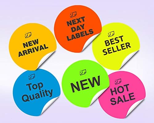 NextDayLabels - 8-1/2 x 11 Neon Color High Light Fluorescent Labels for Laser & Inkjet Printer (Yellow Fluorescent, 1.5" Round - 30 Per Page | 3000 Labels)