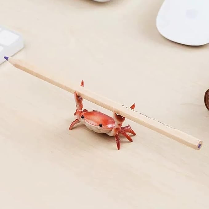 Crab Pen Holder for Desk, Cute Multifunctional Weightlifting Desk Crab Pencil Holder Organizer for Pens, Pencils & Makeup, Funny Desktop Decor Gift for Home Office School (4 pcs)