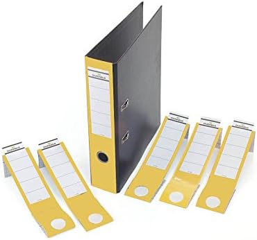 Durable 809004 Ordofix Self-Adhesive Spine Labels for Lever Arch File - Yellow, Pack of 10