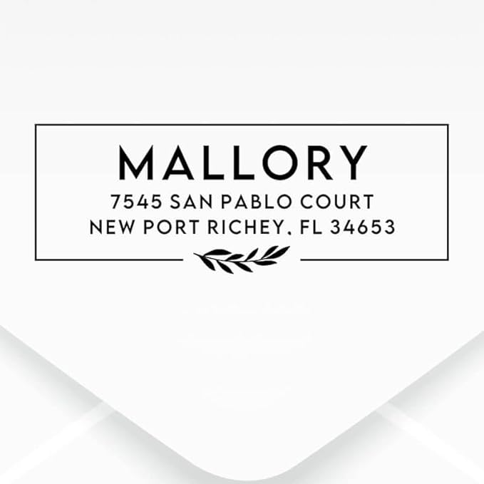 Custom Floral Address Stamp | Choose from 12 Designs | Multiple Ink Color Options | Envelope Return Address Stamp for Couple or Family (Design 1, Medium)