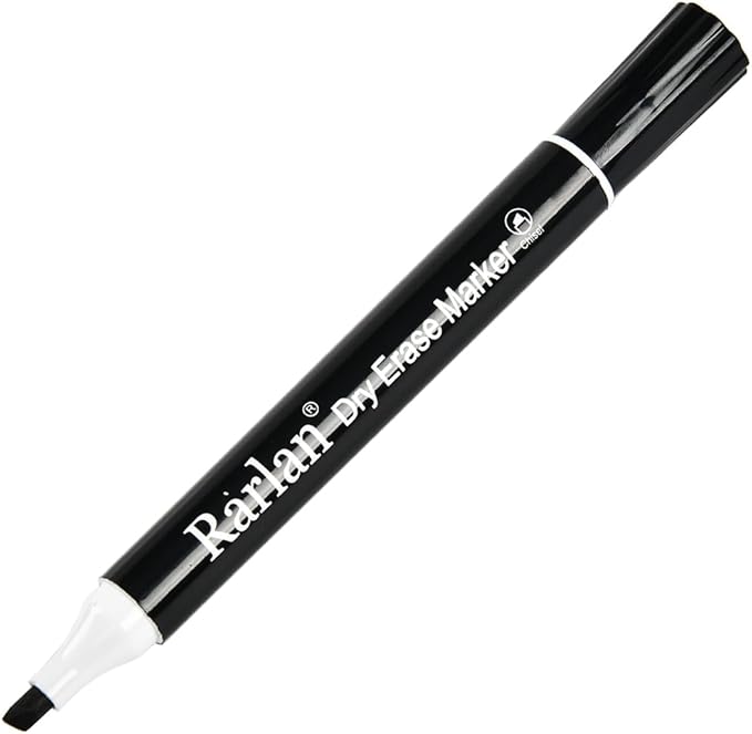 Rarlan Dry Erase Markers Bulk, Chisel Tip, Black, Whiteboard Markers, 72 Count Bulk Pack