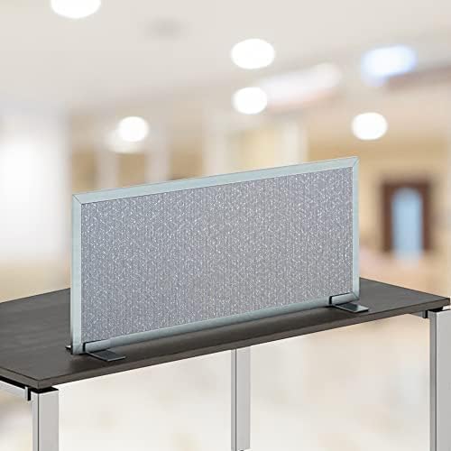 OBEX Acoustical Free Standing Privacy Screen, Cubicle Accessories Desk Privacy Panel, Desk Dividers for Office, Office Furniture Partitions Portable Sound Proof Dividers, 18" x 72", Overcast