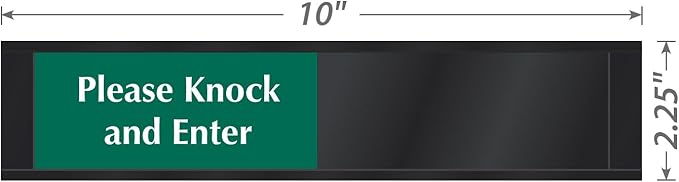 SmartSign Privacy Sign Please Knock And Enter/In Session Door Slider Sign for Office, Conference, Hotel, Hospital, Therapy, Training| 2.25" x 10" Plastic Black, Made in USA