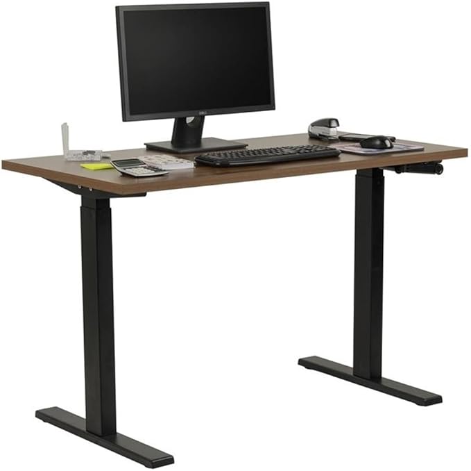 American Furniture Classics OS Home and Office 23004K Desk and Privacy Screen, Danish Walnut and Blue Fabric