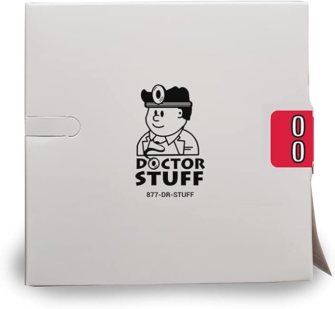 Doctor Stuff - File Folder Labels, Terminal Digit Filing, Consecutive Double Digit Numbers 00-09, Barkley FDDBM Match - BXDM Series Chart Stickers, Red, 1" x 1-1/2", 500/Roll