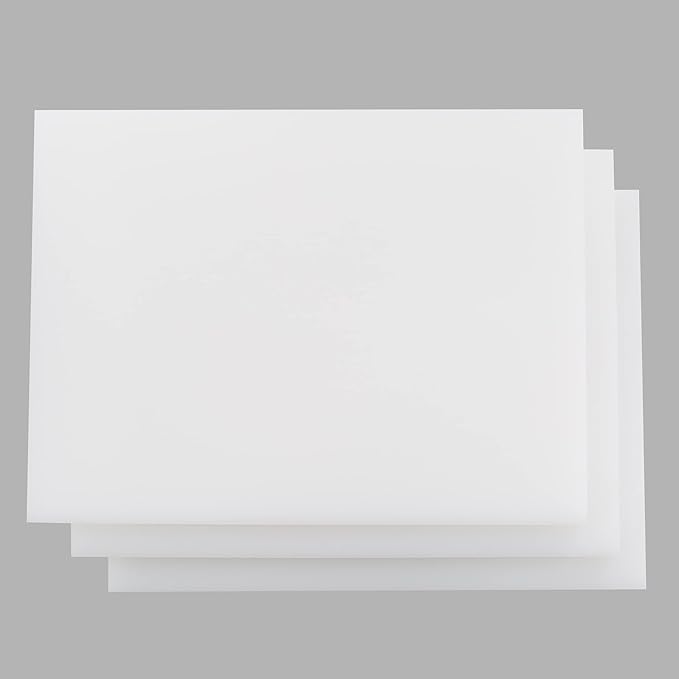 CMI Commercial Grade Cutting Board for Kitchens,Cutting Board Set,Thick White Plastic Chopping Board,20 x 15 x 1 Inch, White-Color 3 of Pack Set,Professional for Restaurants,NSF Certified