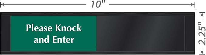 SmartSign Privacy Sign - Do Not Disturb/Please Knock and Enter Slider Door Sign for Home Office Restroom Conference Hotel Hospitals | 2.25" x 10" Plastic Black, Made in USA