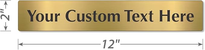 SmartSign Custom Brass Sign - 2" x 12", 40 mil REAL Bugle Brass Metal, Personalized Name Door Sign, Heavy-Duty Premium Engraved Door/Wall Mount Plaque for Business/Office, Gold and Black