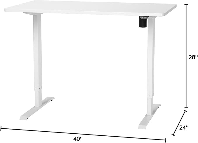 FLEXISPOT EN1 One-Piece Standing Desk, 40"x24" Seamless Desktop Electric Height Adjustable Desk for Home Office, Multi-Monitor Setups & Easy Assembly, White