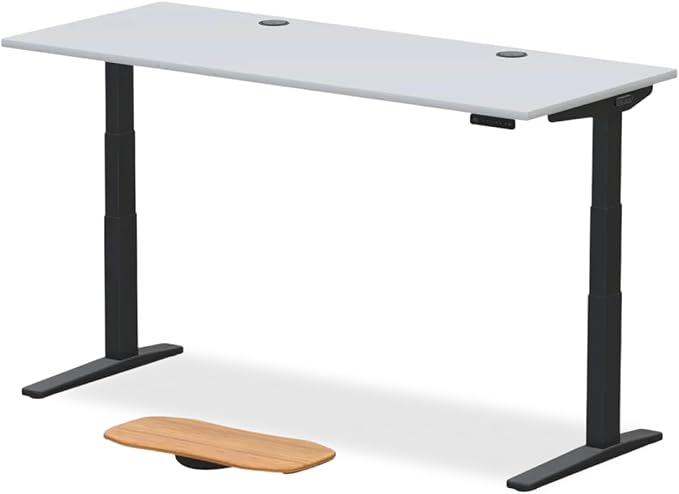 UPLIFTDESK V3 2-Leg White Laminate Wood Standing Desk – Adjustable Height, Advanced 1-Touch Memory Keypad, Under Desk Cable Management, Wire Grommets & Rocker Board (Black C-Frame, 72 x 30 inch)