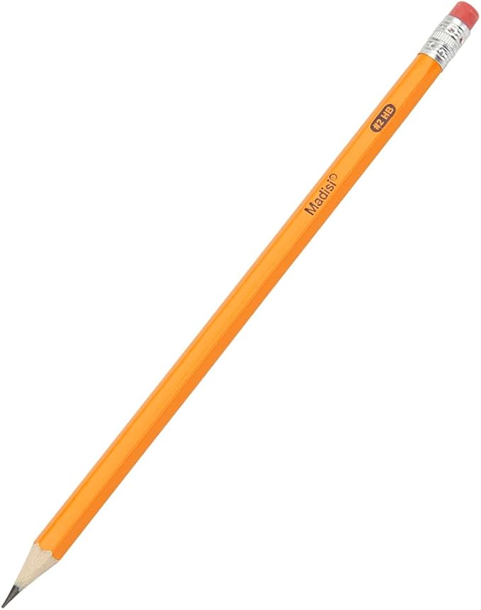 Madisi Wood-Cased #2 HB Pencils, Yellow, Pre-sharpened, Bulk Pack, 720 pencils