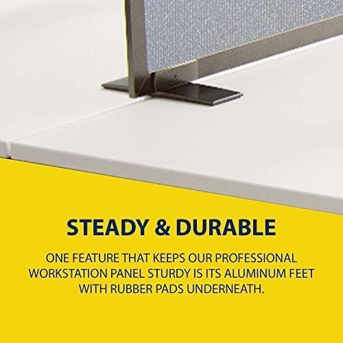OBEX Acoustical Free Standing Privacy Screen, Cubicle Accessories Desk Privacy Panel, Desk Dividers for Office, Office Furniture Partitions Portable Sound Proof Dividers, 24" x 48", Overcast