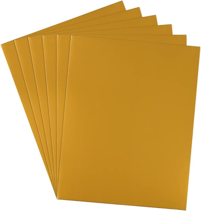 JAM PAPER Laminated Two Pocket Glossy School Folders - Letter Size - High Gloss Gold - Bulk 50/Box