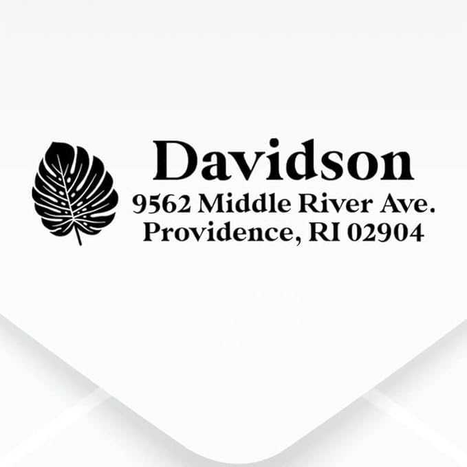 Custom Floral Address Stamp | Choose from 12 Designs | Multiple Ink Color Options | Envelope Return Address Stamp for Couple or Family (Design 7, Extra Large)