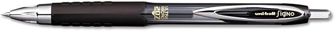 Advantage Gifts Signo 207 Roller Ball Retractable Gel Pens, Medium Point (0.7mm), Purple Ink, 3 Count, Bundle with Plastic Reusable Pouch