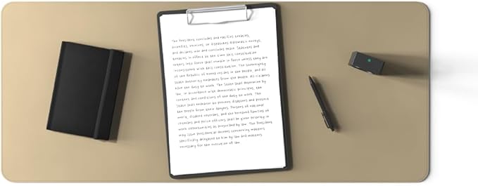 POUT TekDec Mat – Vegan Leather Desk Pad (31.5×13.4in / 80×34cm), Water-Resistant Surface, Anti-Slip Base, Scratch & Heat Protection, Multi-Functional Writing & Mouse Pad – Texas Sand