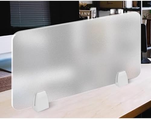 Acrylic Privacy Screen Divider for Desk, Portable Frosted Tabletop Panel, Office & School Workstation Visual Barrier, Clear-B 100x30cm/39.4x11.8in