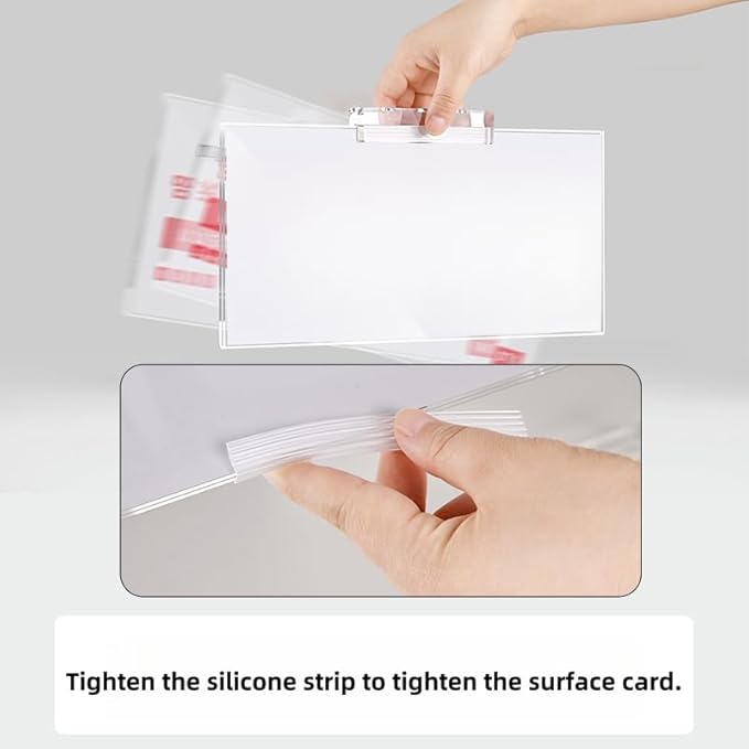 ECKEK Magnetic Sign Holder Grip Holder, Powerful Magnet, Acrylic Sign Holder for Retail Shelves Display Store Vendor Event Warehouse and Shop Supplies (Acrylic Base 297*148mm/11.69*5.83inches)