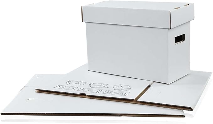 ANDPLAY 10 Pcs Comic Books Storage Boxes With Lids Short Holds 150-175 Stackable Durable Archive White Comic Book Storage