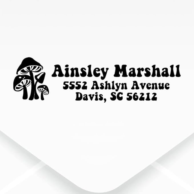 Custom Floral Address Stamp | Choose from 12 Designs | Multiple Ink Color Options | Envelope Return Address Stamp for Couple or Family (Design 12, Large)