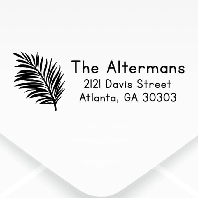Custom Floral Address Stamp | Choose from 12 Designs | Multiple Ink Color Options | Envelope Return Address Stamp for Couple or Family (Design 10, Large)