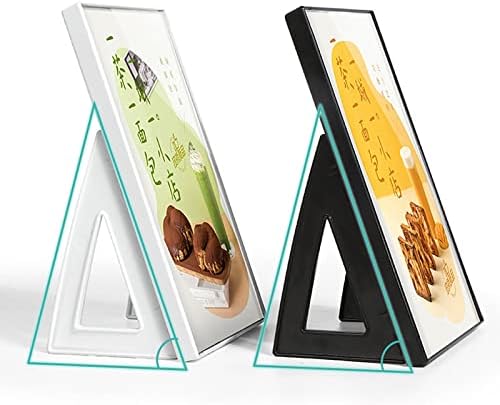 ECKEK ABS Plastic Sign Holder，Menu Displays L Shape Sign Stand Vertical/Horizontal Use (White A4 210×297mm/8.27×11.69inches)