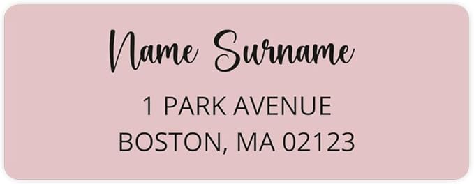 Dotty about Paper Personalized Blush Pink Colorblock - Return Address Labels x 100